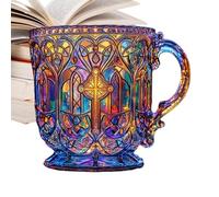 Baoqifong Vasos De Vidrio De Colores - Taza de Café Religiosa - Cristalería para Vino, Zumo, Whisky, Té, Fiestas en Piscina, Cenas, Picnic al Aire Libre, Acampada