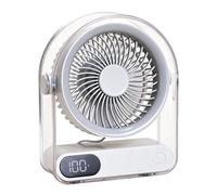 Baoqifong Ventilador de Mesa Mini - Pantalla Digital Ajustable 5 Velocidades con Angulación de 90 Grados,Ventilador Portátil Personal de Sobremesa - para Oficina, Mesita de Noche,