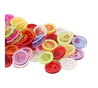 BaoQiu 150 botones de resina de plástico de colores surtidos, tamaño 5/8 pulgadas, 15 mm, para colecciones de decoración de artes y manualidades, dos agujeros, botones de costura, botones básicos