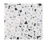 BaoQiu Botones blancos de plástico de 15 mm, 150 piezas, botones de resina de costura, cuatro agujeros, botones de manualidades
