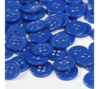 BaoQiu Botones de plástico azul de 15 mm, 150 piezas, botones de resina de costura, cuatro agujeros, botones de manualidades