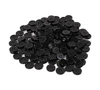 BaoQiu Botones negros de plástico de 15 mm, botones redondos de resina de costura de 5/8 pulgadas, paquete de 150 botones de cuatro agujeros para manualidades