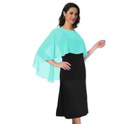 Baoqiya - Capa corta de gasa para mujer, suave, para vestido de noche, dama de honor, boda, Agua, Talla única