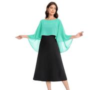 Baoqiya - Capa corta de gasa para mujer, suave, para vestido de noche, dama de honor, boda, Agua, Talla única