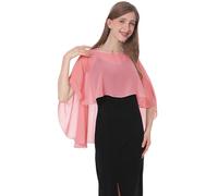 Baoqiya Chales y envolturas para mujer para vestidos de noche, chal suave de gasa para dama de honor, capa de gasa para cubrir la boda, Coral, Talla única