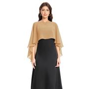 Baoqiya Chales para mujer, capas, estolas, gasa, suaves, para vestidos de noche, damas de honor, bodas, Camello, Talla única