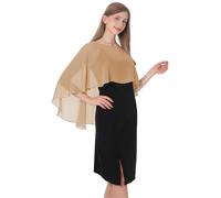 Baoqiya Chales y envolturas para mujer para vestidos de noche, chal suave de gasa para dama de honor, capa de gasa para cubrir la boda, Camello, Talla única