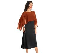 Baoqiya Chales para mujer, capas, estolas, gasa, suaves, para vestidos de noche, damas de honor, bodas, Caramelo, Talla única