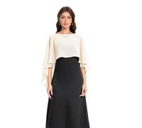Baoqiya Chales para mujer, capas, estolas, gasa, suaves, para vestidos de noche, damas de honor, bodas, Champán pálido, Talla única