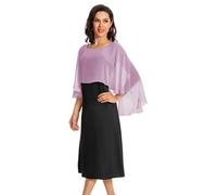 Baoqiya Chales para mujer, capas, estolas, gasa, suaves, para vestidos de noche, damas de honor, bodas, Mauve, Talla única