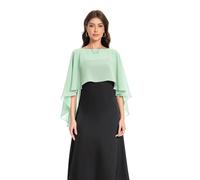Baoqiya Chales para mujer, capas, estolas, gasa, suaves, para vestidos de noche, damas de honor, bodas, Menta, Talla única