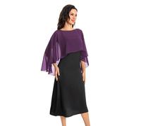 Baoqiya Chales para mujer, capas, estolas, gasa, suaves, para vestidos de noche, damas de honor, bodas, Púrpura (Plum Purple), Talla única