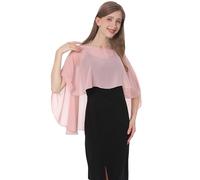Baoqiya Chales y envolturas para mujer para vestidos de noche, chal suave de gasa para dama de honor, capa de gasa para cubrir la boda, Rosa (Blush), Talla única