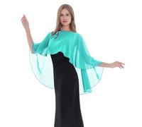 Baoqiya Chales y envolturas para mujer para vestidos de noche, chal suave de gasa para dama de honor, capa de gasa para cubrir la boda, Agua, Talla única