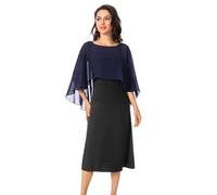 Baoqiya Chales y envolturas para mujer para vestidos de noche, chal suave de gasa para dama de honor, capa de gasa para cubrir la boda, marino, Talla única