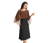 Baoqiya Chales y envolturas para mujer para vestidos de noche, chal suave de gasa para dama de honor, capa de gasa para cubrir la boda, Marrón, Talla única