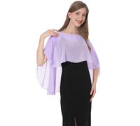 Baoqiya Chales y envolturas para mujer para vestidos de noche, chal suave de gasa para dama de honor, capa de gasa para cubrir la boda, Lavanda (Lavende), Talla única