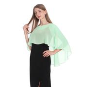 Baoqiya Chales y envolturas para mujer para vestidos de noche, chal suave de gasa para dama de honor, capa de gasa para cubrir la boda, Menta, Talla única