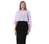 Baoqiya Chales y envolturas para mujer para vestidos de noche, chal suave de gasa para dama de honor, capa de gasa para cubrir la boda, Lavanda (Lavende), Talla única