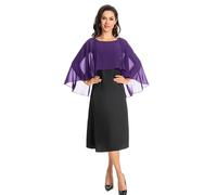 Baoqiya Chales y envolturas para mujer para vestidos de noche, chal suave de gasa para dama de honor, capa de gasa para cubrir la boda, Púrpura 3, Talla única