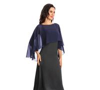 Baoqiya Chales y envolturas para mujer para vestidos de noche, chal suave de gasa para dama de honor, capa de gasa para cubrir la boda, marino, Talla única