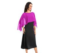 Baoqiya Chales y envolturas para mujer para vestidos de noche, chal suave de gasa para dama de honor, capa de gasa para cubrir la boda, Rosa oscuro, Talla única