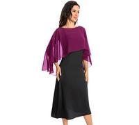 Baoqiya Chales y envolturas para mujer para vestidos de noche, chal suave de gasa para dama de honor, capa de gasa para cubrir la boda, Púrpura, Talla única