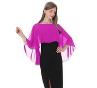 Baoqiya Chales y envolturas para mujer para vestidos de noche, chal suave de gasa para dama de honor, capa de gasa para cubrir la boda, Rosa oscuro, Talla única