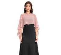 Baoqiya Chales y envolturas para mujer para vestidos de noche, chal suave de gasa para dama de honor, capa de gasa para cubrir la boda, Rosa (Blush), Talla única