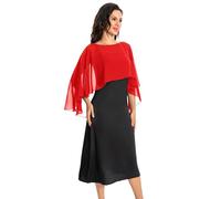 Baoqiya Chales y envolturas para mujer para vestidos de noche, chal suave de gasa para dama de honor, capa de gasa para cubrir la boda, Rojo, Talla única