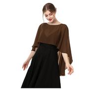 Baoqiya Chales y envolturas para mujer para vestidos de noche, chal suave de gasa para dama de honor, capa de gasa para cubrir la boda, Marrón, Talla única