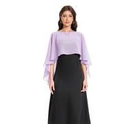 Baoqiya Chales y envolturas para mujer para vestidos de noche, chal suave de gasa para dama de honor, capa de gasa para cubrir la boda, Lavanda (Lavende), Talla única