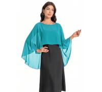 Baoqiya Chales y envolturas para mujer para vestidos de noche, chal suave de gasa para dama de honor, capa de gasa para cubrir la boda, Turquesa, Talla única
