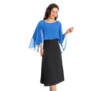 Baoqiya Chales y envolturas para mujer para vestidos de noche, chal suave de gasa para dama de honor, capa de gasa para cubrir la boda, Azul, Talla única