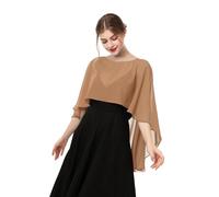 Baoqiya Chales y envolturas para mujer para vestidos de noche, chal suave de gasa para dama de honor, capa de gasa para cubrir la boda, Camello, Talla única