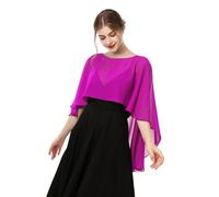 Baoqiya Chales y envolturas para mujer para vestidos de noche, chal suave de gasa para dama de honor, capa de gasa para cubrir la boda, Rosa oscuro, Talla única