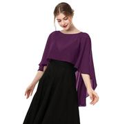 Baoqiya Chales y envolturas para mujer para vestidos de noche, chal suave de gasa para dama de honor, capa de gasa para cubrir la boda, Púrpura (Plum Purple), Talla única