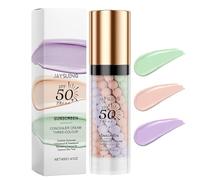 Baorder 3 en 1 Prebase de maquillaje correctora de color, prebase para el rostro antes del maquillaje, crema protectora solar con SPF 50 P sérum facial hidratante y controlador de grasa