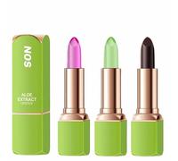 Baorder 3 Uds. Lápiz labial de aloe vera cambiante mágico, bálsamo labial hidratante impermeable de larga duración nutritivo maquillaje labial cuidado de los labios
