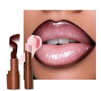 Baorder Juego de 2 pintalabios hidratante y delineador de labios marrón, 2 en 1 con degradado y lápiz labial de alto brillo para mujeres (BabyPink, 2)