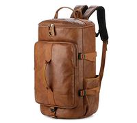BAOSHA HB-26 3 vías cuero hombres Holdall fin de semana viaje bolsa de asas mochila bolsas de hombro convertible viaje senderismo mochila durante la noche bolsa de fin de semana bolso