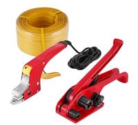 BAOSHISHAN Juego de herramientas de flejado 13-19 mm Flejadora con 350 metros de fleje de PP (tensor manual + herramienta eléctrica de fusión en caliente)