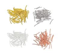 Baosity - 200 piezas de 4 colores grabados en cobre curvo de tubo espaciador de fideos, cuentas sueltas para hacer joyas, 25 mm