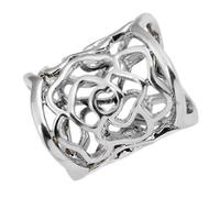 Baosity - Bufanda con diseño de flores de rosa, anillo con hebilla, bufanda de tubo deslizante, elegante para mujer, fiesta, graduación, joyería diaria, color plateado, plata, 30 X 34