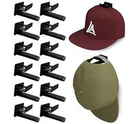 Baoswi Ganchos de exhibición autoadhesivos para sombreros de pared y puertas (12 piezas) soporte para gorra de béisbol, organizador de armario y almacenamiento, fuerte percha para sombreros para