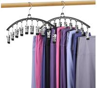 Baoswi Paquete de 2 organizadores de leggings con rotación de 360°, organizador de armario colgante que ahorra espacio, perchas de metal para pantalones de yoga con 10 clips para 20 leggings
