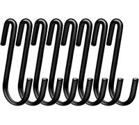 Baoswi Paquete de 20 ganchos en S resistentes de 6 cm en forma de S, ganchos grandes para cocina, baño, dormitorio y oficina (negro)