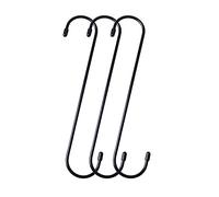 Baoswi Paquete de 3 ganchos extra largos en forma de S, de acero resistente, 25 cm, para colgar plantas, armarios, cocina, garaje, interiores y exteriores