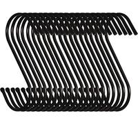 Baoswi Paquete de 40 ganchos en S resistentes de 9 cm en forma de S, ganchos grandes para cocina, baño, dormitorio y oficina (negro)