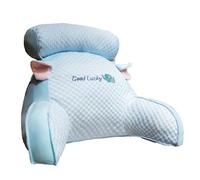 BaoT8YLu Almohada de lectura para cama, respaldo 2 en 1 para sentarse en la cama, almohada de sofá multifuncional con reposabrazos, comodidad y ergonomía, cojín de respaldo para sofá para cama sillón